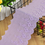 {2026 NEW}Cotton Broderie Anglaise lace trim with a floral embroidered pattern