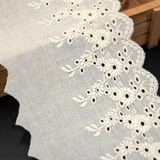 {2026 NEW}Cotton Broderie Anglaise lace trim with a floral embroidered pattern