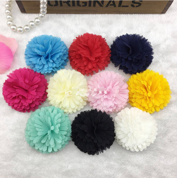 3D Chiffion Flower appliqué broches