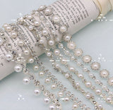 NEW - Pearl and Diamanté Trim