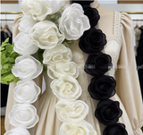 {2026 NEW} Colorful 3D chiffon rose flower lace edge trim