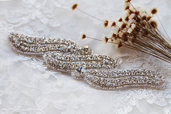 Iron on Rhinestone Applique Rhinestone Applique Crystal Trim Bridal Accessories