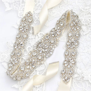 Luxury Rhinestone belt Trimming Women Dress Accessories Hot Fixed Applique attached for Bridal Gowns Sash Belt