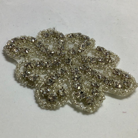 Iron on Diamanté flower applique