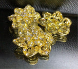 Metal flower button with Diamanté-32mm