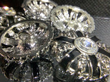 Round diamonte encrusted shank button 23mm