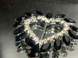 Colorful love heart Diamanté brooch