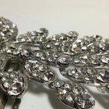 Rhodium Plated Clear Swarovski Sculptured 'Peacock' Crystal Side Hair Comb