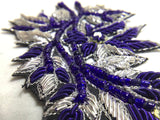 High end floral texture zardosi  beaded sewing  patch
