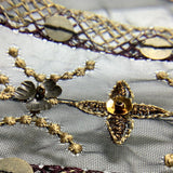Gold Sequins & Beads Ribbon Border Trim