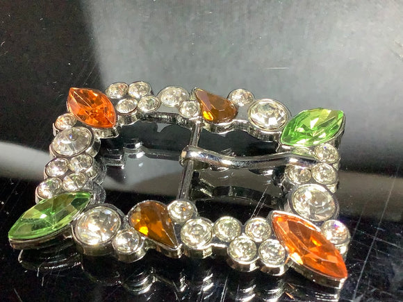 Colored rectangle Diamanté buckle