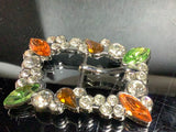 Colored rectangle Diamanté buckle
