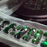 Green diamanté mesh trim