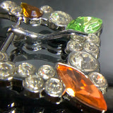 Colored rectangle Diamanté buckle