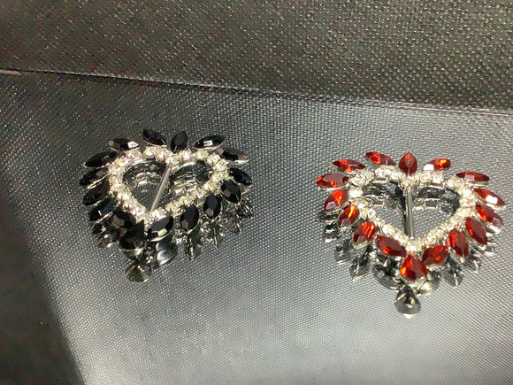 Colorful love heart Diamanté brooch