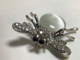 Joan Rivers Signed Black Crystal Rhinestone Insect Brooch Pin Vintage
