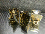Square glass facet button