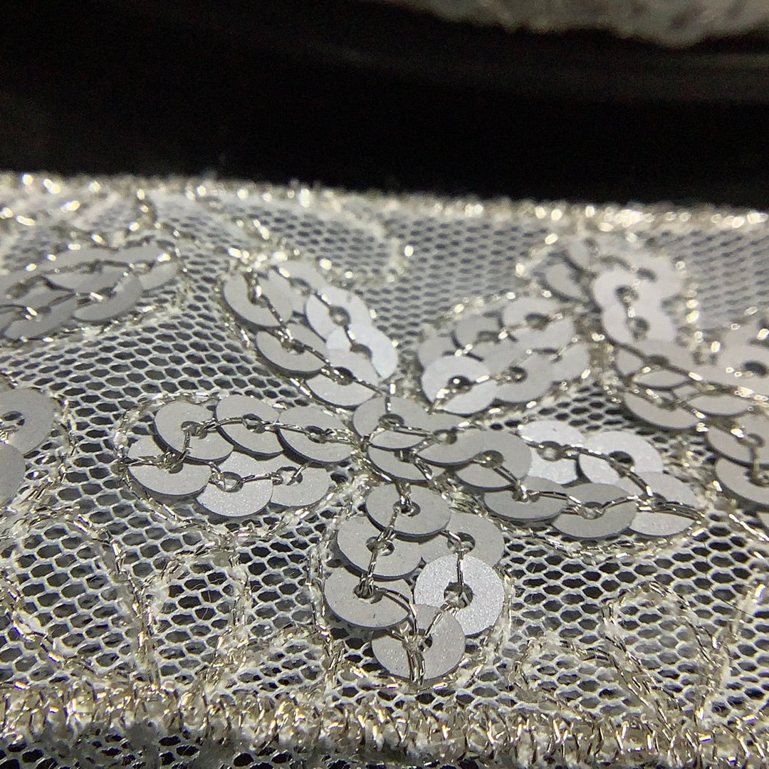 Snowy sequinned mesh trim – www.jimmybuttons.com.au