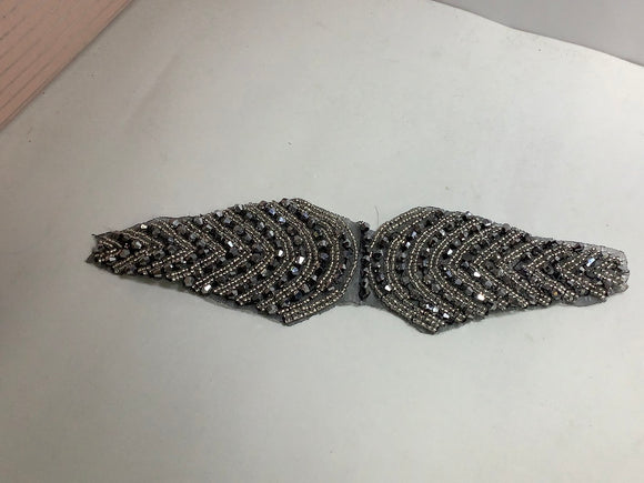 Beaded applique on mesh