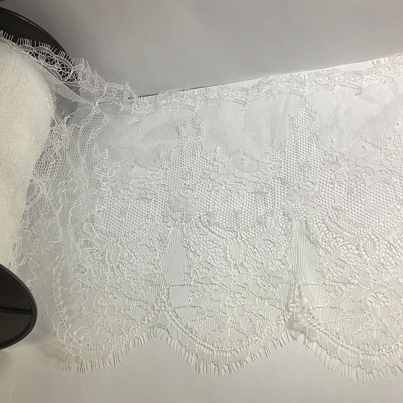 Chantilly nylon eyelash Victorian Style Leaver Lace Scalloped Lace