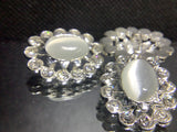 OVAL DIAMONTE ENCRUSTED SHANK BUTTON 27MM