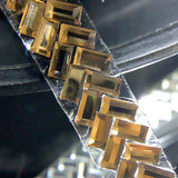 Iron on Silver Herringbone pattern Trim