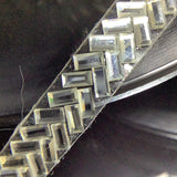 Iron on Silver Herringbone pattern Trim