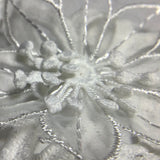 Luxury White Organza Tulle Lace Fabric 3D Beads Flowers Embroidery Ribbon Trim Edge