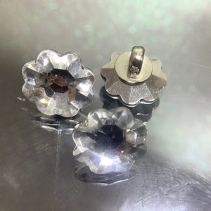 Flower shape Plastic Diamanté shank button