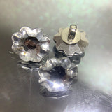 Flower shape Plastic Diamanté shank button
