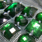 Green diamanté mesh trim
