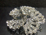 Crystal spindle flower brooches