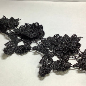 Asymmetric chermial embroidery thin thread guipure lace