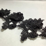 Asymmetric chermial embroidery thin thread guipure lace