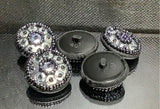 Beaded sequin shank button