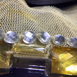 Crystal beading trim on mesh