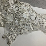 French Gupure Trim, Luxury Corded Tulle Floral Lace Trim