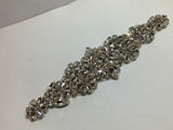 Clear Crystal Rhinestones Appliques Iron On Wedding Dress Belt