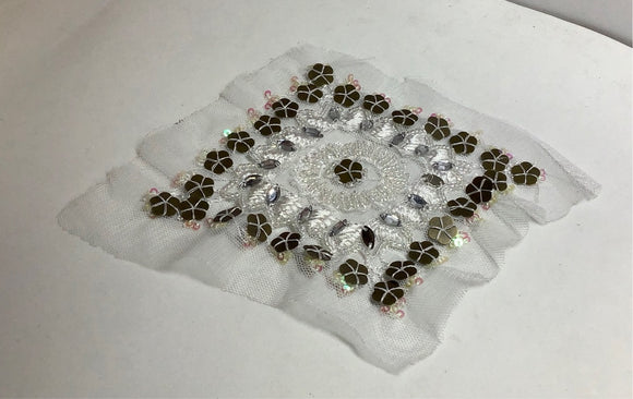 Beaded panel with sequin
