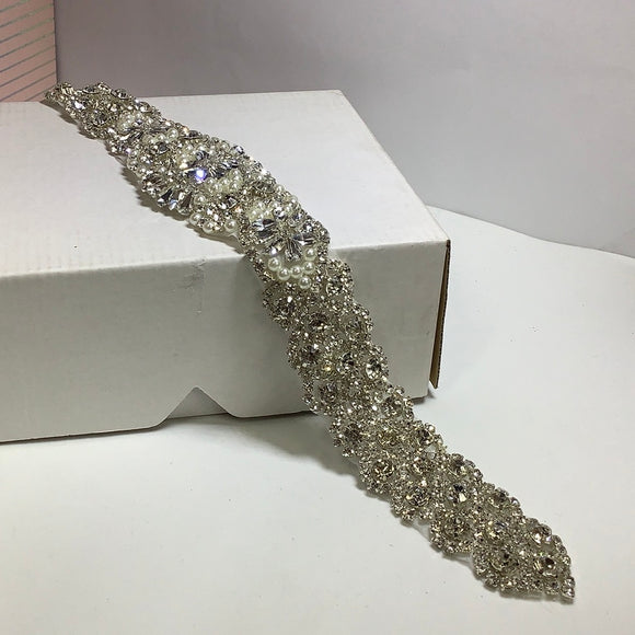 Sorrento Diamante & Pearl Motif - Crystal/Silver