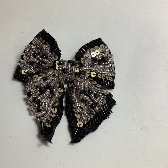 Sequin beaded bow tie