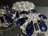 Navy Blue Diamanté Button