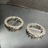 Round crystal buckle - Diamante on claw