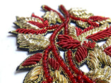 High end floral texture zardosi  beaded sewing  patch