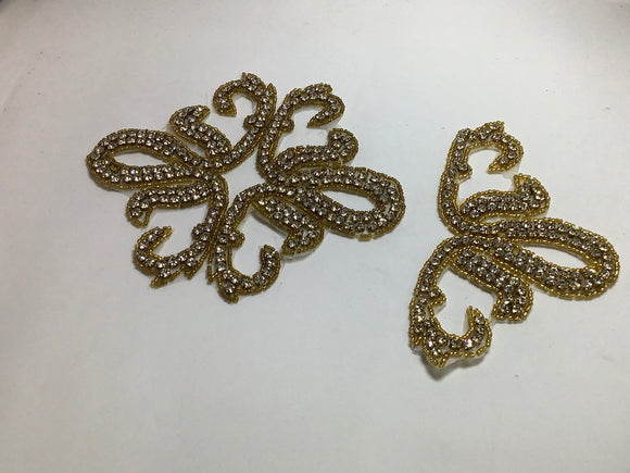 Iron on Gold bridal applique