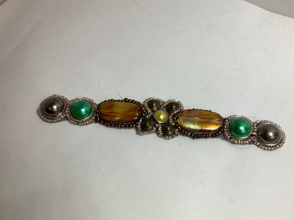 Vintage Scottish trims 70s Faux GemStone Statement Filigree accessories