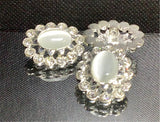 OVAL DIAMONTE ENCRUSTED SHANK BUTTON 27MM