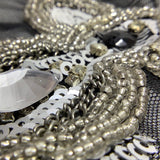 Handmade jewelery beaded big shoulder brooch epaulet