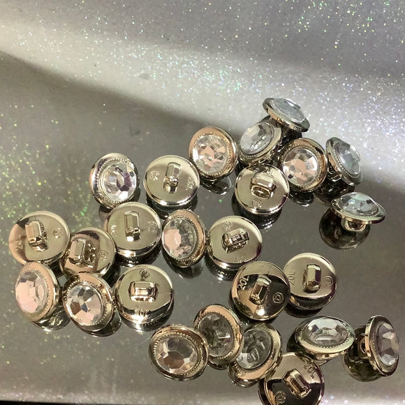 Faceted rhinestone shank button