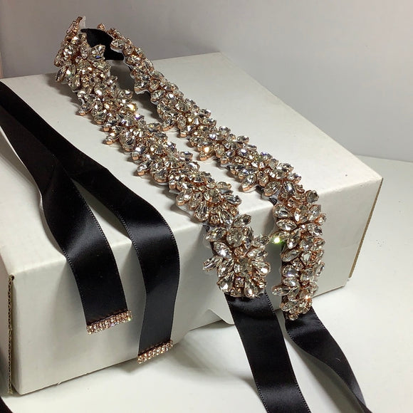 Crystal flora wedding belt